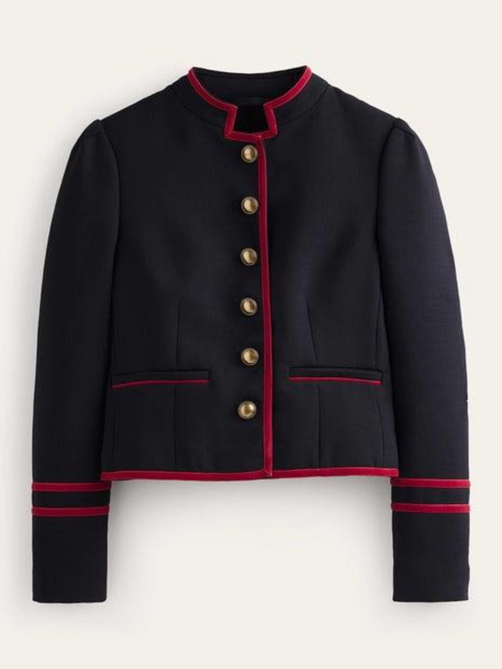 Boden Cambridge Military Jacket in the "French Navy, Red Trim" size US 10